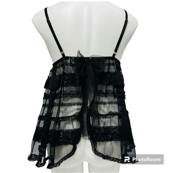 Victoria's Secret Sexy Ruffled Lace Lingerie Dress Mesh - Picture 2 of 11